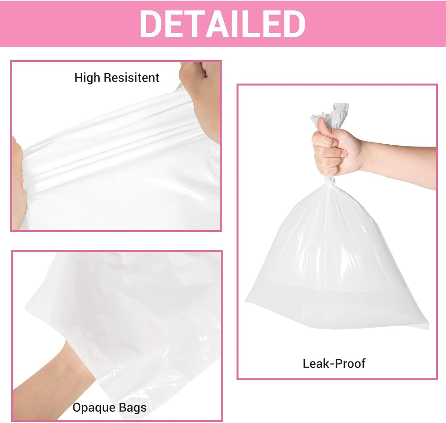 Odor Sealing Baby Diaper Disposal Bags - S/220 Counts Unscented, Durable Diaper Trash Sacks for Home, Travel & On-the-Go Use (Color:White)
