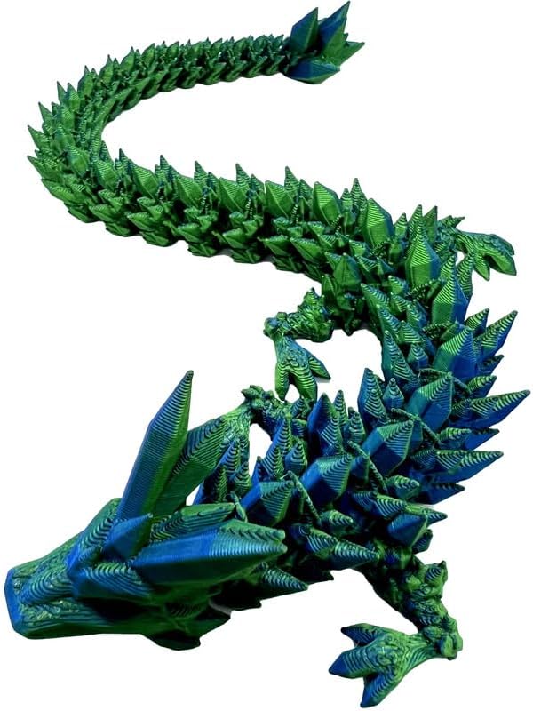 3D Printed Dragon Egg, 12inch Dragon Fidget Toys with Wings Easter Basket Stuffers Executive Desk Toys Crystal Dragon for Autism/ADHD Home Office Decor