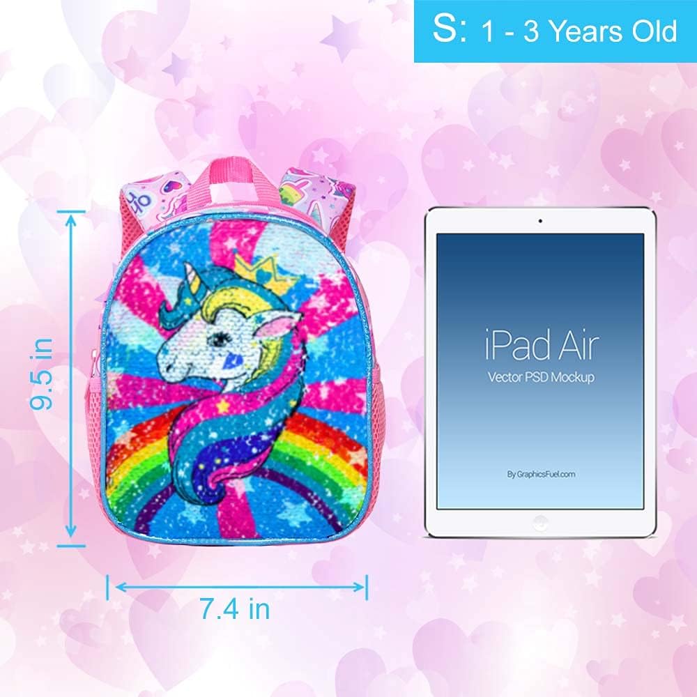 gxtvo Toddler Backpack Leash, 9.5" Kids Safety Leashes Bookbag for Children Boys Girls - Unicorn/Butterfly/Mermaid/Dinosaur