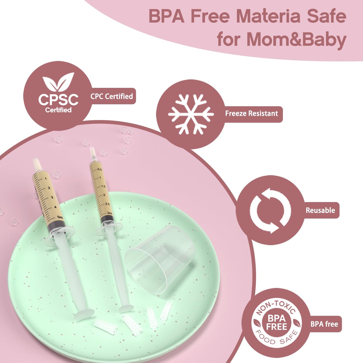 60 Sets 1Ml Colostrum Collector Kit Include 60 1ml No Needle Sterile Syringes with Cap, 4 Measuring Cup, 6 Zip-lock Storage Bags, 60 Labels for Breast Milk Collector