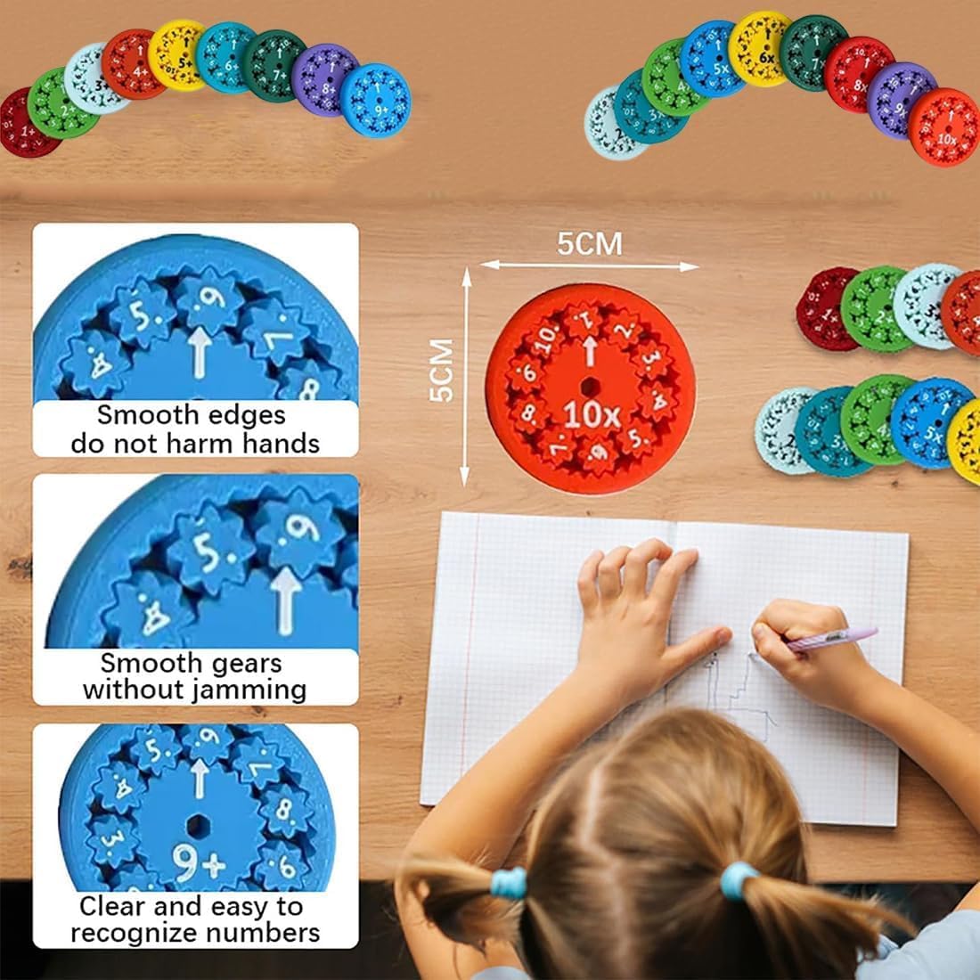 18PCS Math Fact Fidget Spinners,Learn Math Fact Fidget Spinners,Educational Stress-Relieving Toys Suitable for Children Addition, Subtraction, Multiplication and Division - Cultivate Joy of Learning