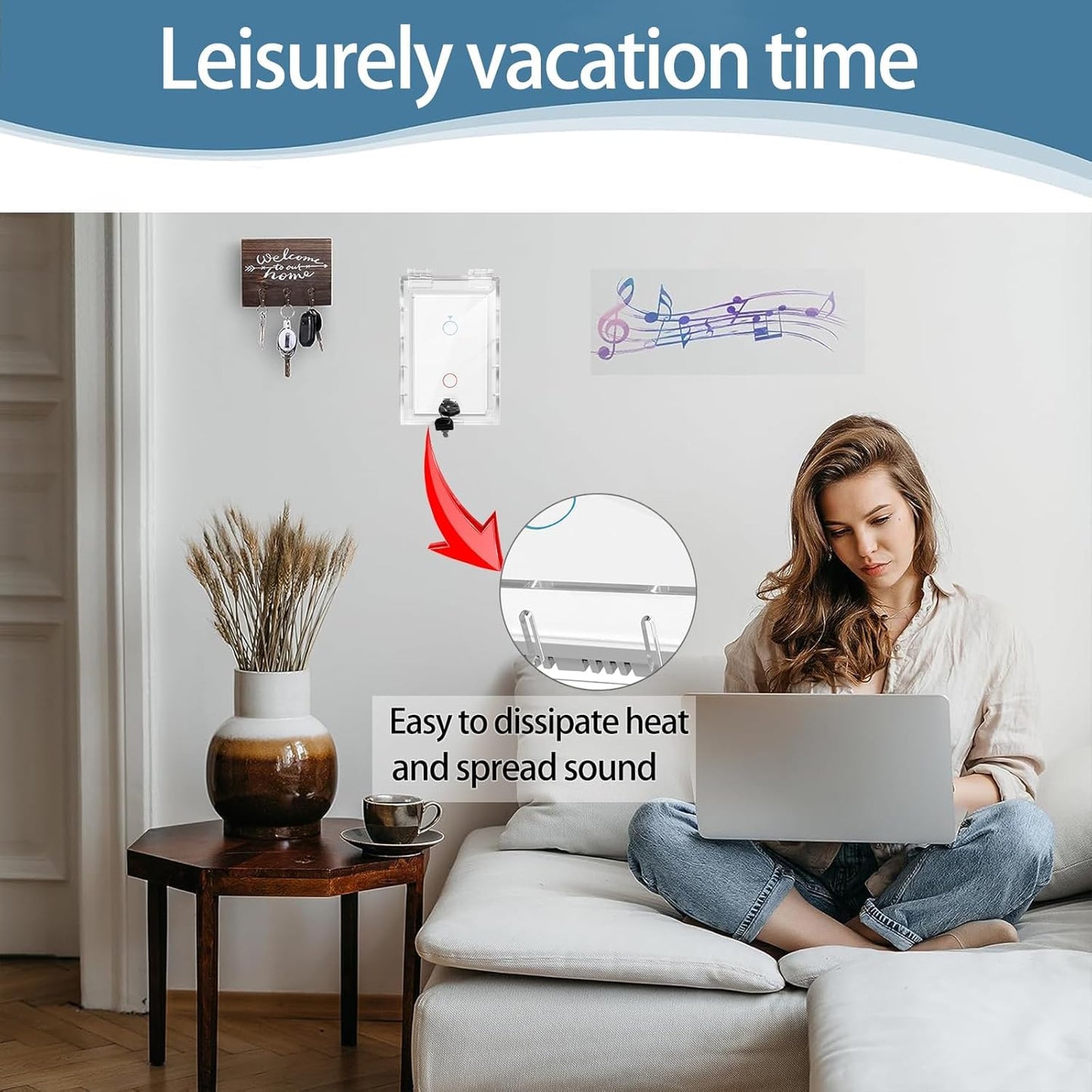 Switch Cover,Baby Proof Light Outlet Covers,Child Safety Switch Plate Guard,Wall Plug Box,Kids Electrical Protector Box Fits All Outlet 4.95" H X 3.35" W X 1.77" D or Smaller (2 Pack)