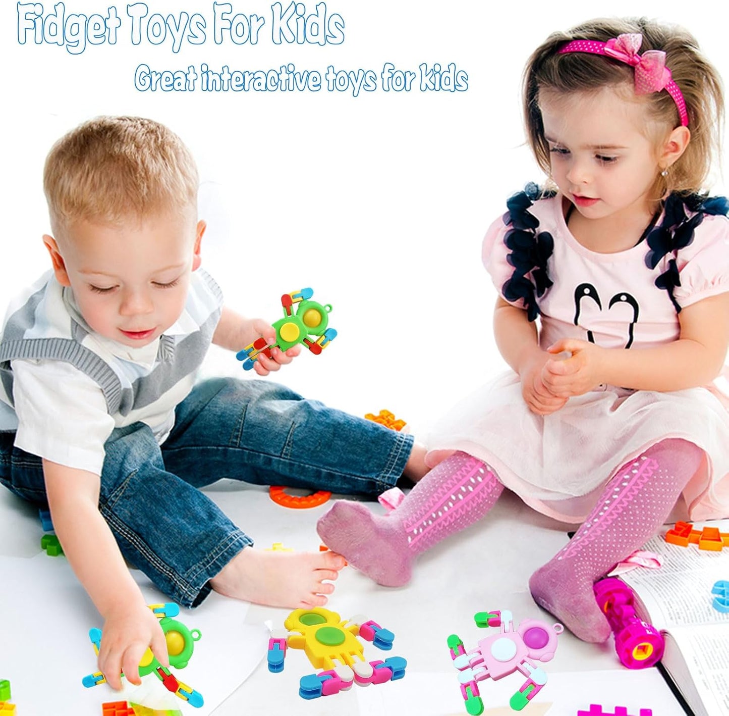 4 Pack New Fidgets Sensory Toys for Boys Girls, Transformable Fidget Spinners for Kids and Adults Key Chain Pop Robot Fingertip Fidget Toy, Birthday Party Favors, Gifts, Classroom Prizes