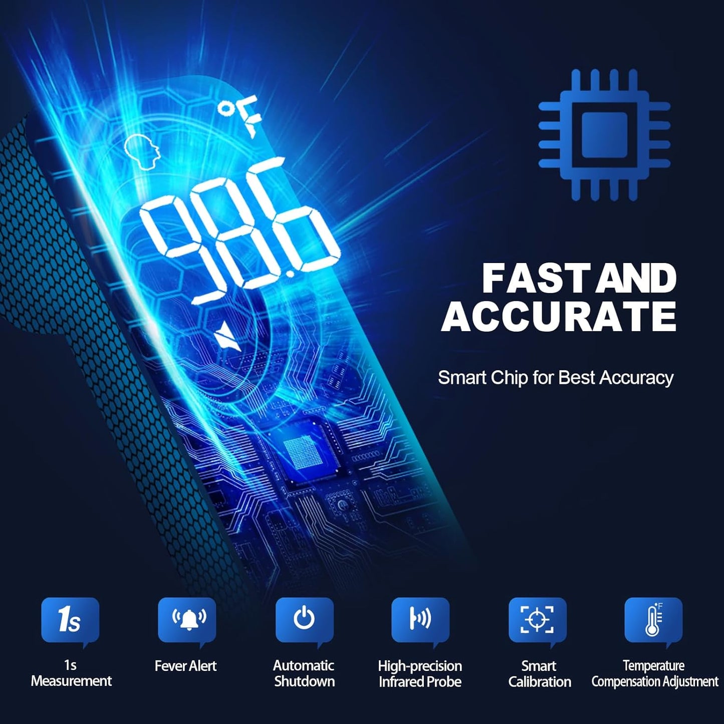 No-Touch Thermometer for Adults and Kids, Digital Baby Thermometer with Fever Alarm, 1 Second Fast Result, Easy to use, 2 in 1 Mode