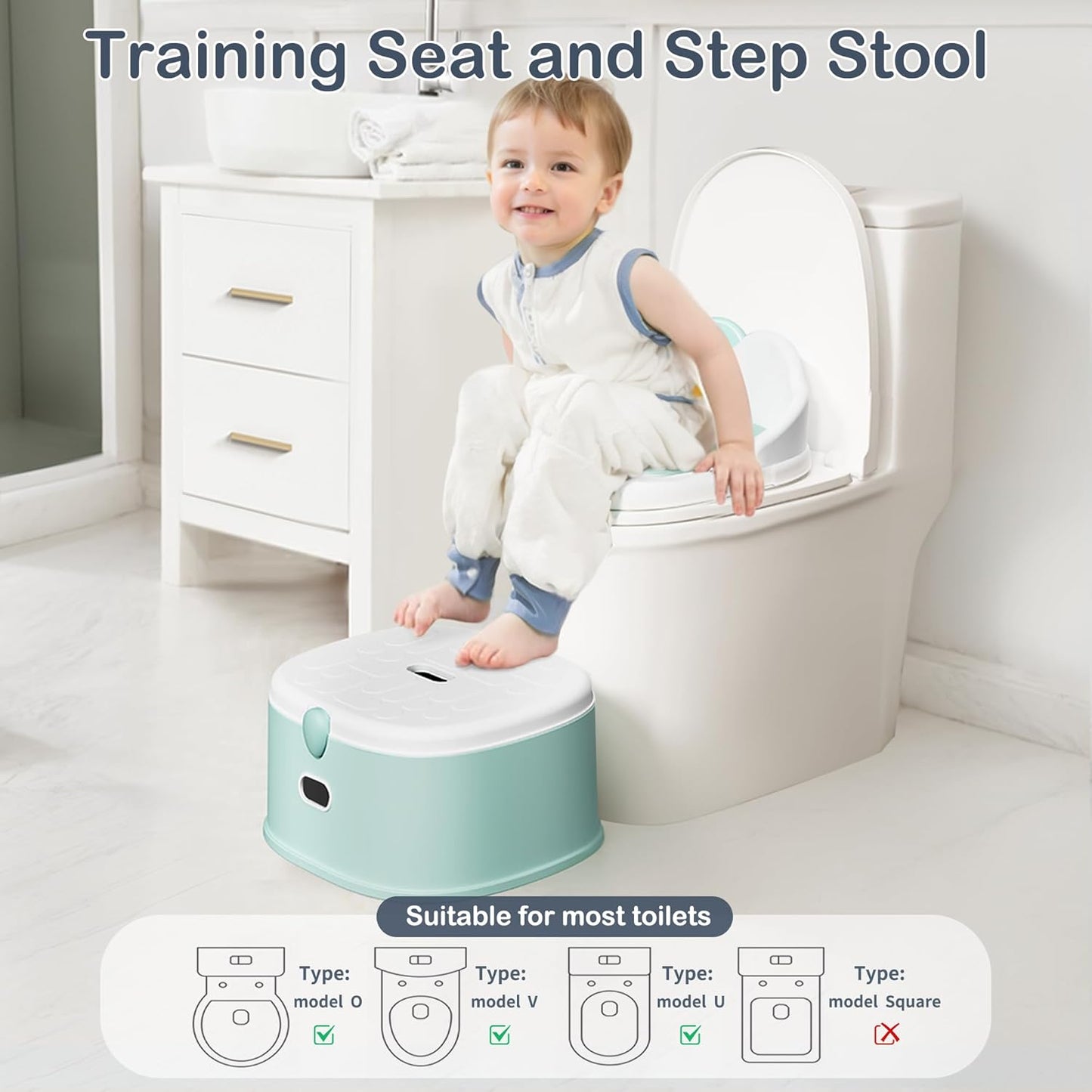 3-in-1 Toddler Potty Training Toilet & Detachable Training Seat & Sturdy Step Stool, Larger Potty Chair for Boy & Girl with Comfortable Backrest, Armrests, Splash Guard