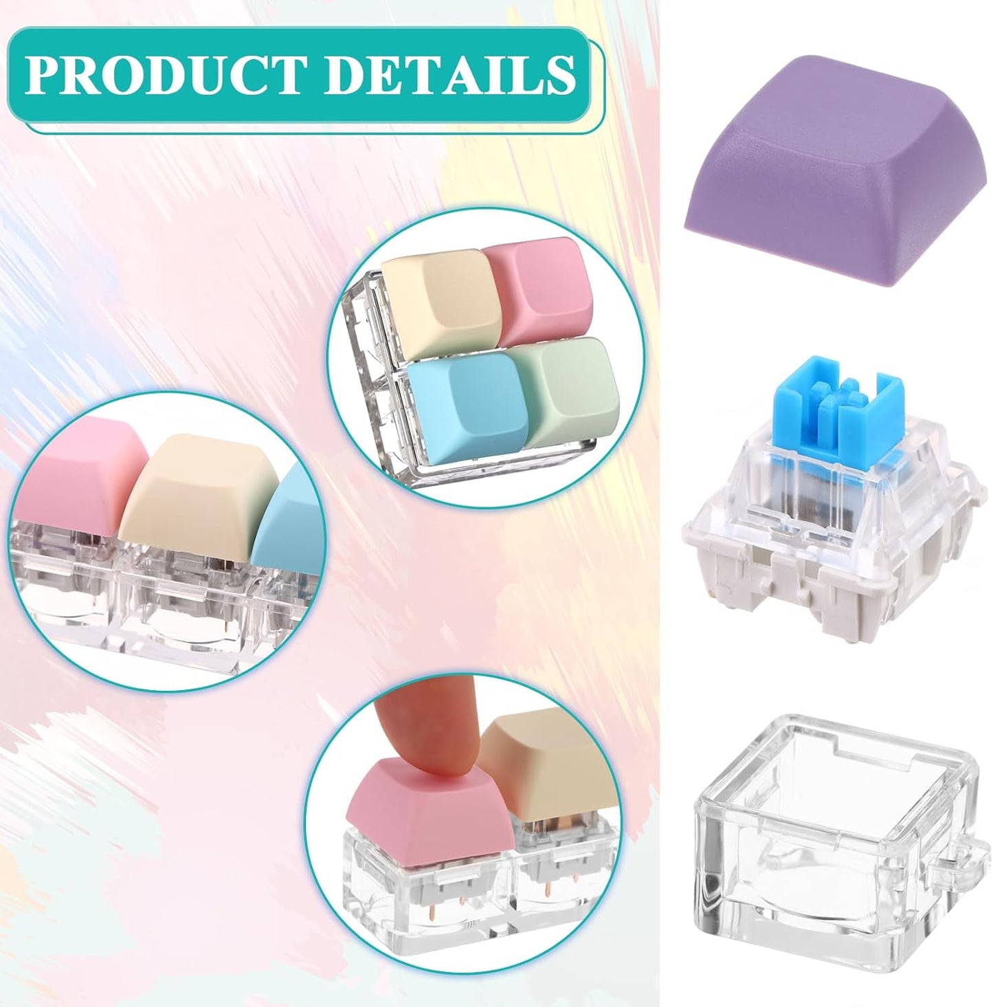 6Pcs Keyboard Fidget Toy Keyboard Fidget Keychain Decompression Toys Fidget Clicker Keyboard,Fidget Keychain Stress Relief Gifts for Adult to Relief Stress Pass The Time