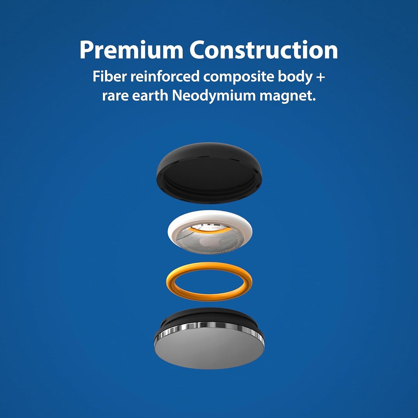 AirTag Magnetic Case Aero (4 Pack) - TagVault™ - The Aerodynamic AirTag Magnetic Case | Ultra-Strong Oversized Neodymium Magnet, Discreet, Easy Screw-On Design | Elevation Lab