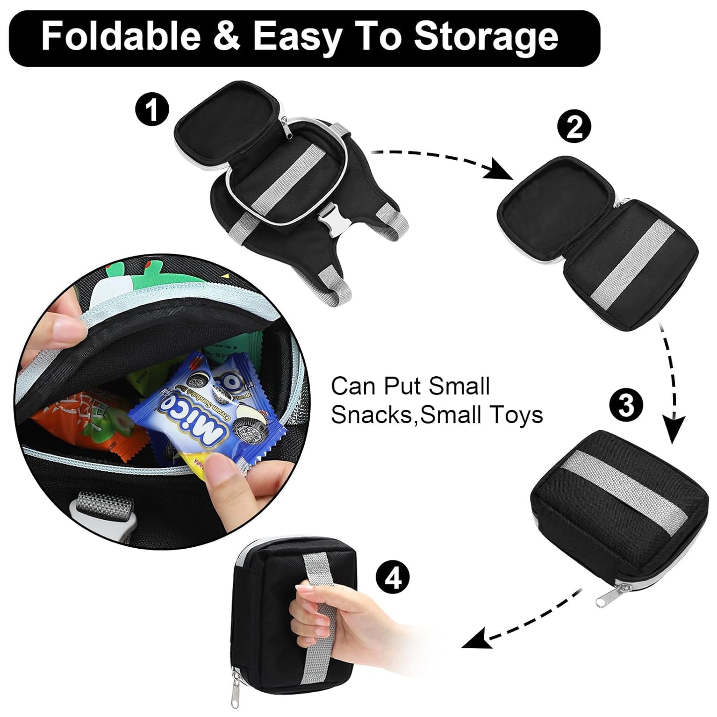 Accmor Toddler Harness Leash+ Reflective Anti Lost Wrist Link, Cute Dinosaur Kids Harness with Leash, Foldable Child Harness Baby Leash Boys Walking Wristband Assistant Belt for Outdoor Travel