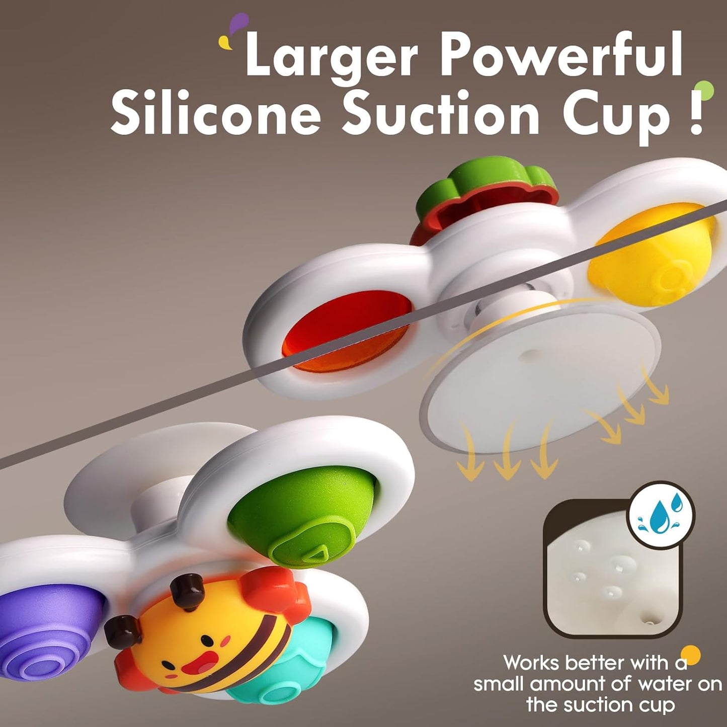 ALASOU 3PCS Pop Suction Cup Spinner Toys for 1 Year Old Boy Girl|Novelty Spinning Tops Toddler Toys Age 1-2|Sensory Baby Bath Toy for Toddlers 1-3|12 18 Months Boy Birthday Gift for Infant