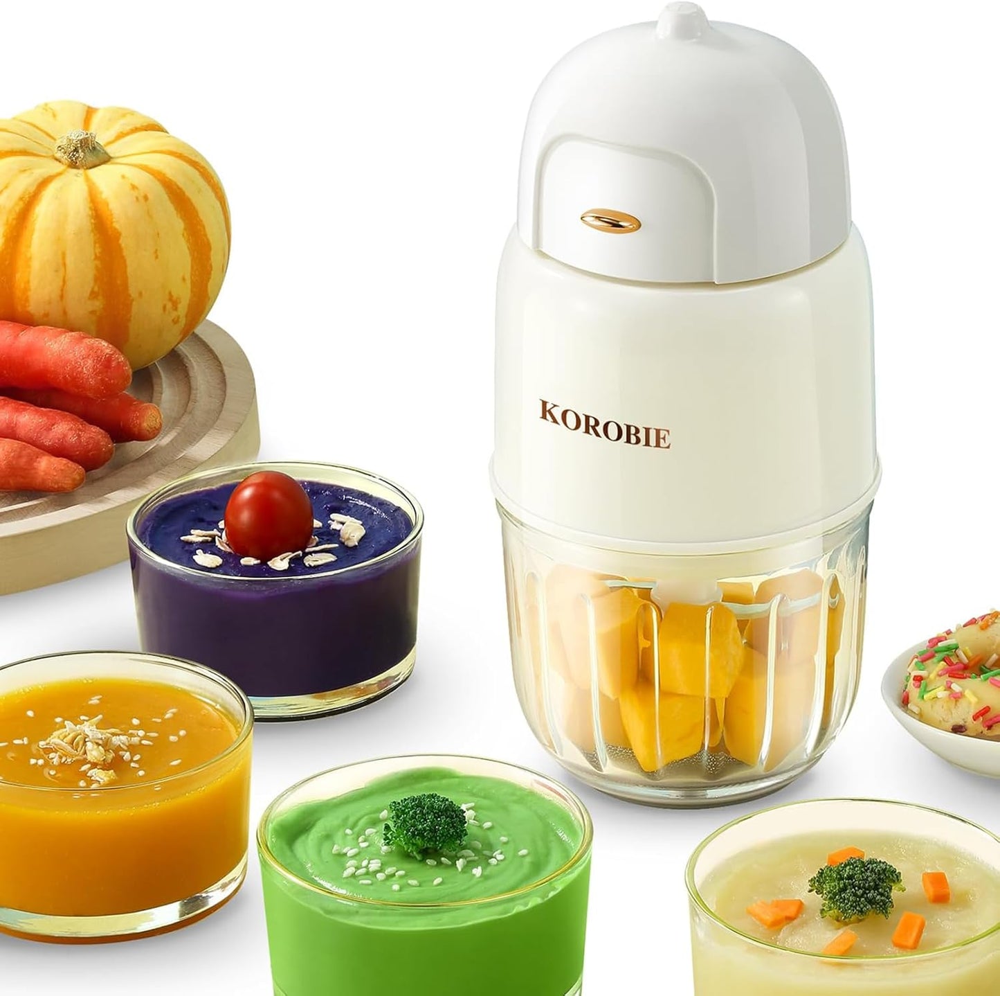 Baby Food Maker - Baby Food Processor for Baby Food, Fruit, Vegatable, Meat, Baby Food Puree Maker Make Fresh and Nutritious Meals for Your Little One, Mini, White, PY-892