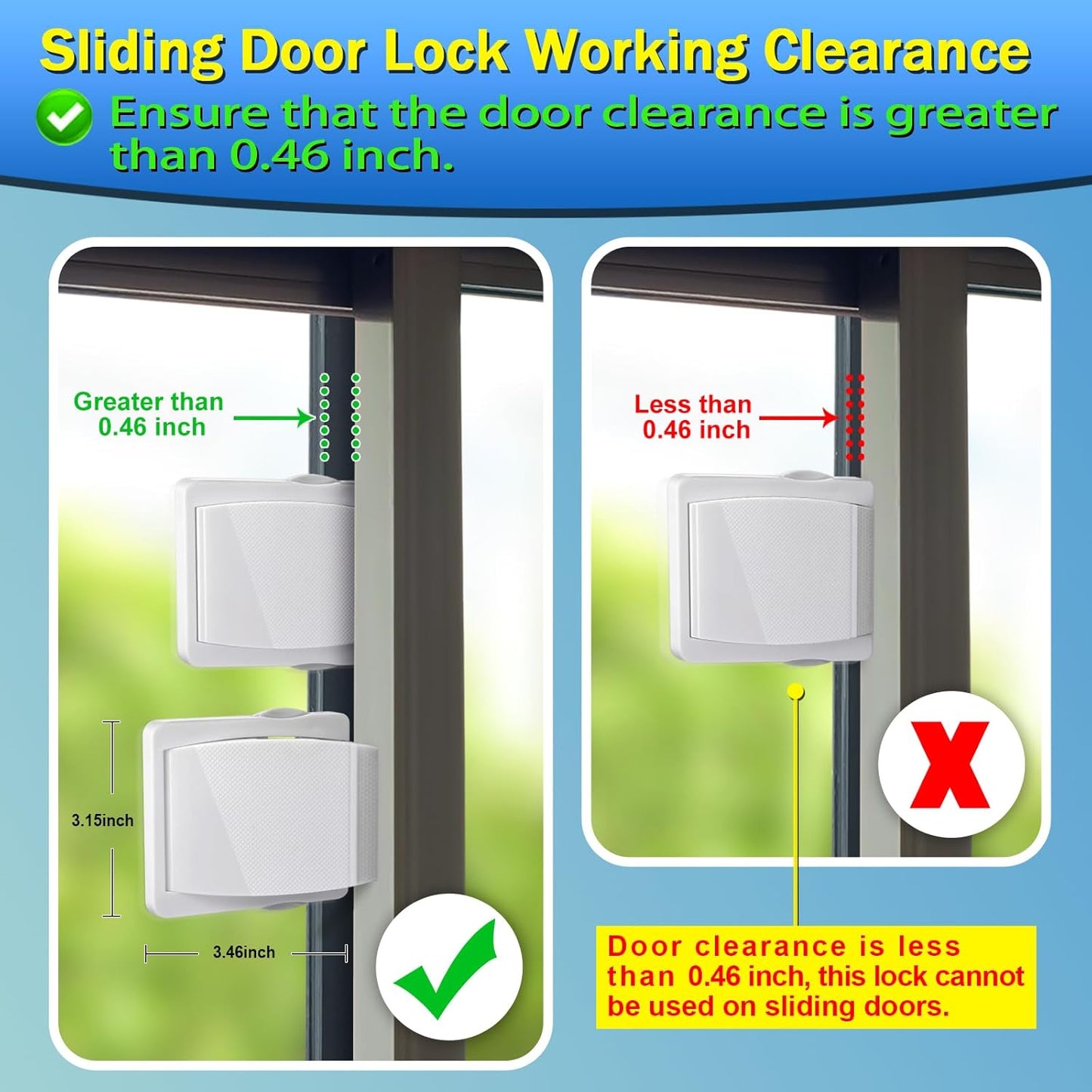 Sliding Door Lock, 4 Pack Child Safety Sliding Glass Door Lock for Sliding Glass Doors, Sliding Windows, Sliding Closet, etc. Easy to Installation Provides More Security for Your Baby and Pets