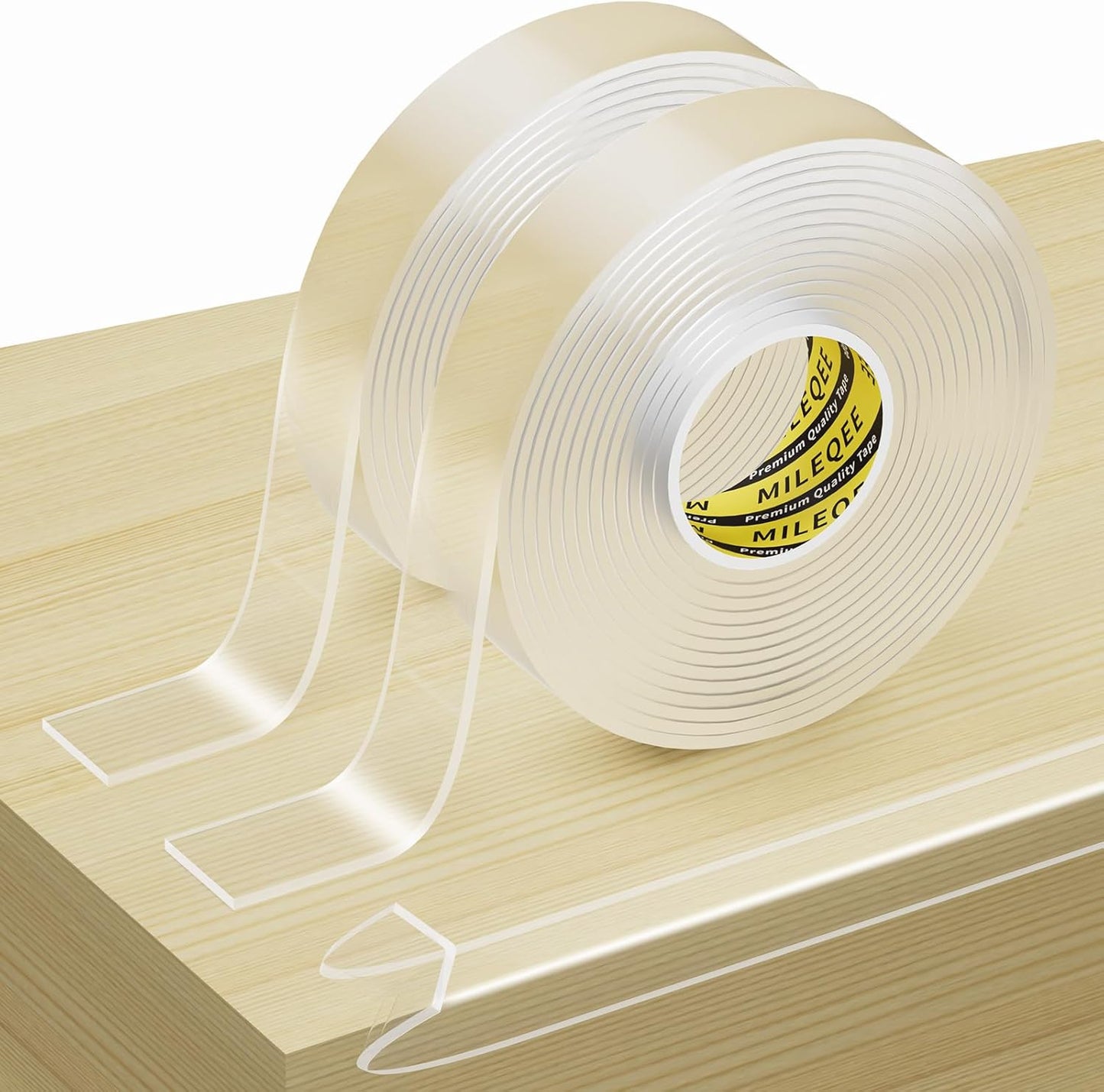 2Pack Clear Edge Protector Strip, 1.18in x 9.84FT(19.68FT Total), Sharp Edge Wrap Cover Tape, Self Adhesive Protective Bumper Guards for Cabinet Door Desk Glass Table Furniture, Kitchen Countertop