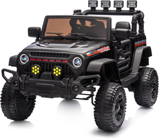 12V Kids Ride on Car Truck, Kids Electric Vehicles Car Ride on Toy for Toddlers 3-5 with Remote Control - Black
