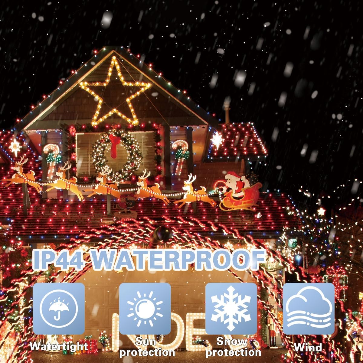 66ft Christmas Decorative Mini Lights,200 LED Transparent Wire Fairy Starry String Lights Plug in, 11 Lighting Modes, for Indoor Outdoor Xmas Tree Wedding Party Decoration (Red)