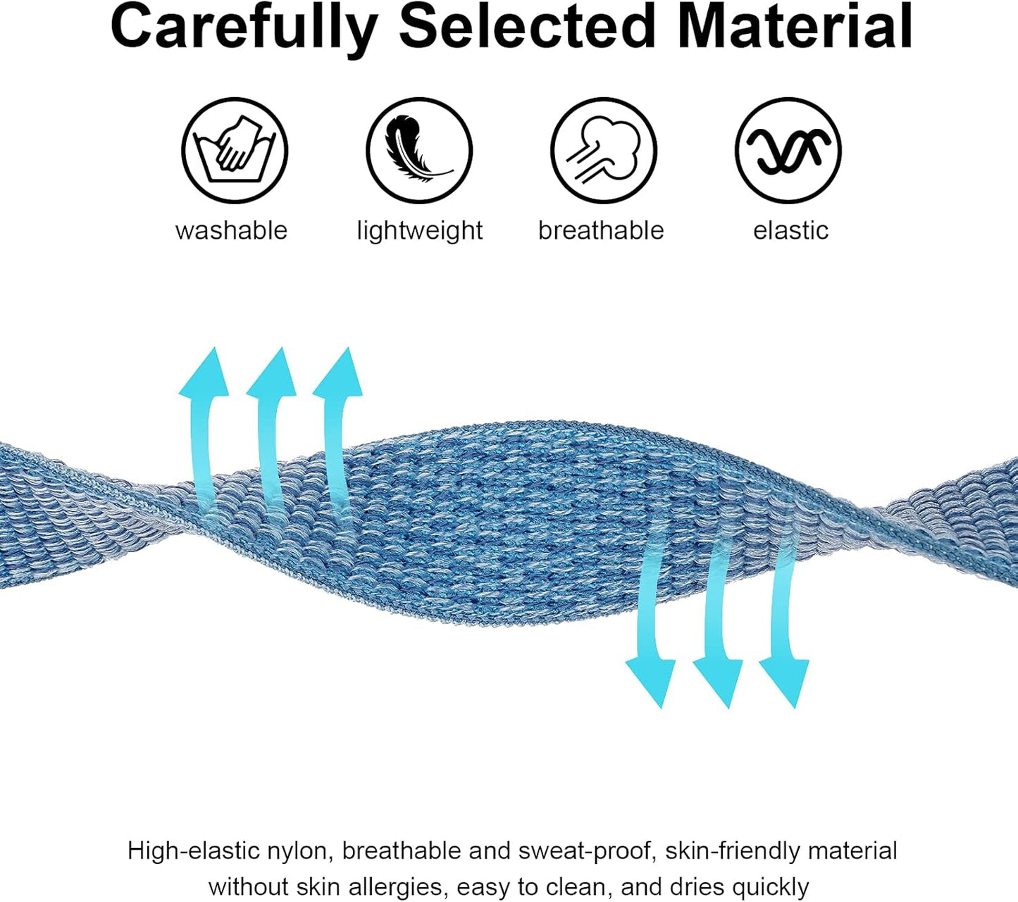 AirTag Bracelet for Kids, Apple Air Tag Protective Cover with Nylon Wristband, Anti Lost GPS Trackers Case Cover Elastic Watch Band for Toddlers Girls Boys Elders (Blue)