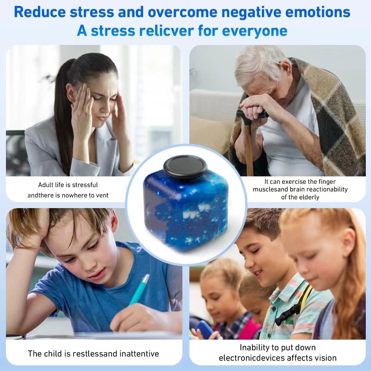 2 Pcs BZWIUE Infinity Cube Fidget Toys for Kids and Adults Anxiety Relief Cubes for ADD ADHD OCD Autism Sensory Toys Fidget Cool Gadgets Cube Unique Boys and Girls and Adult Birthday Gift