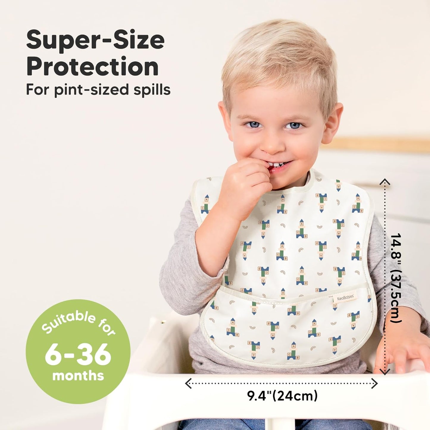 3-Pack Waterproof Baby Bibs for Eating - Lightweight Toddler Feeding Bibs with Large Food Catcher, Mess Proof, Food-Grade Baby Eating Essentials, Easy to Put On & Clean (Toy Land)