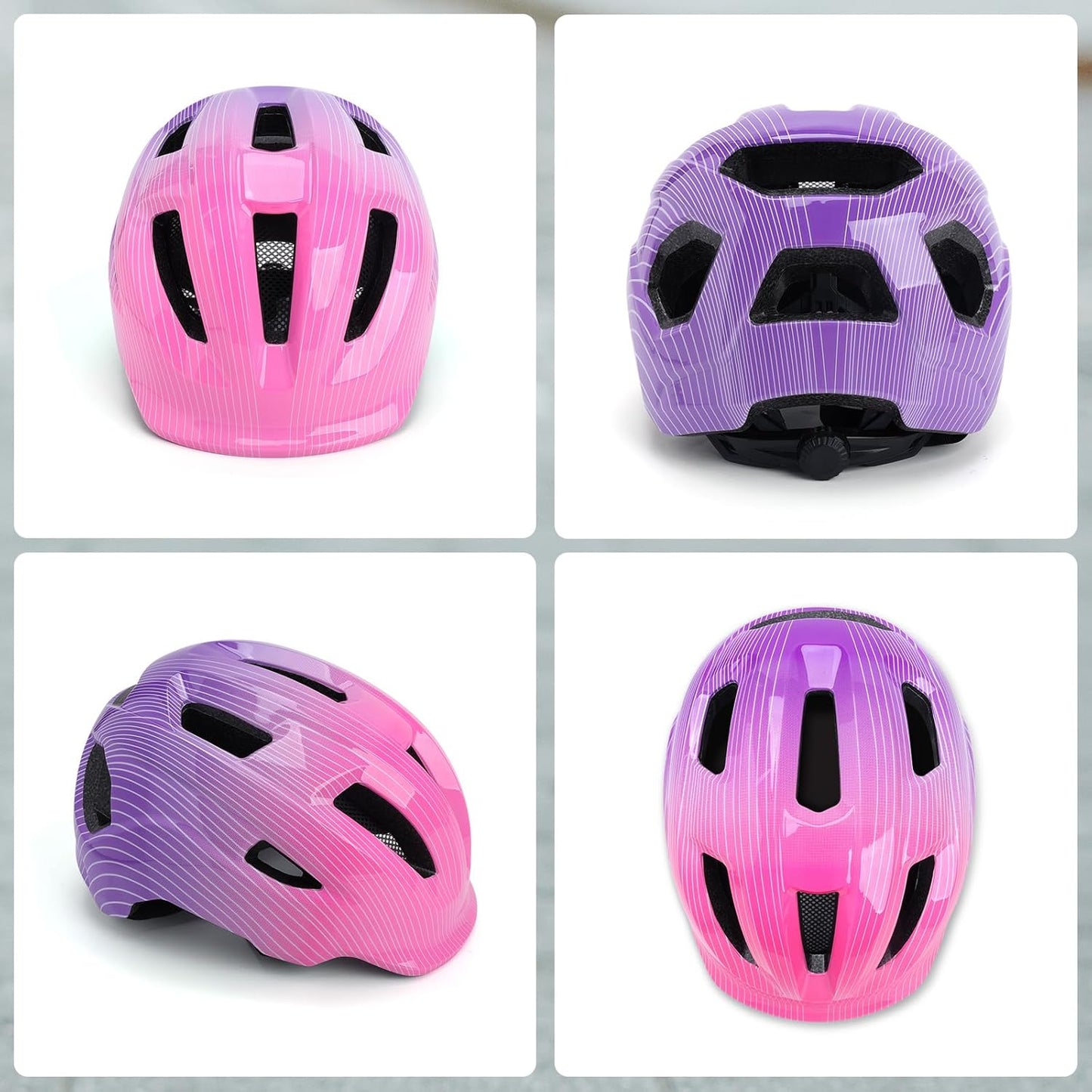 Adjustable Toddler Helmet, Kids Bike Helmets for Boys Girls 3-5/4-6/5-8 Years, Protective Gear Set for Bicycling/Skateboarding/Rollerblading/Scootering