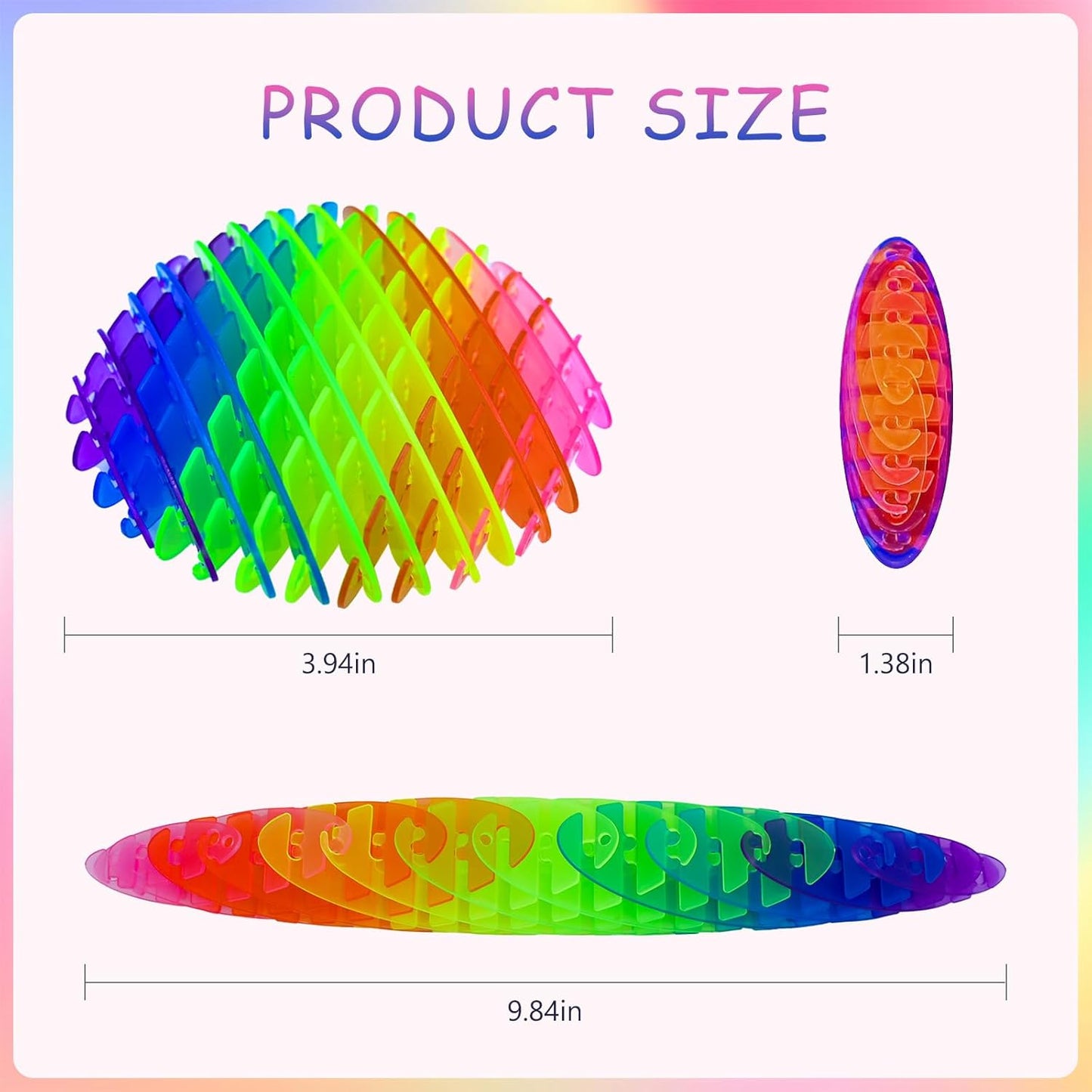 3 Packs Fidget Worm Toy, Desk Fidgets for Adults, 3D Printing Elastic Worm Shaped Ornament Pocket Squeeze Toys, Fidget Sensory Toys for Kids, Relieves Stress Anxiety Finger Toys for Adults Children