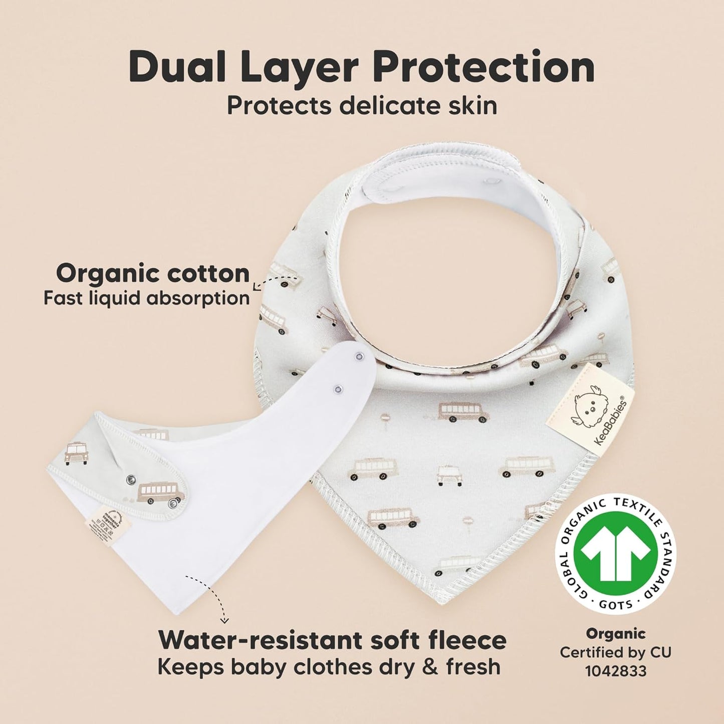 8-Pack Organic Baby Bandana Bibs for Boys, Girls - Super Absorbent Triangle Baby Bibs for Drooling and Teething Infant, 100% Cotton Extra Soft for Newborn, Infant 0-36 Months (Vessels)