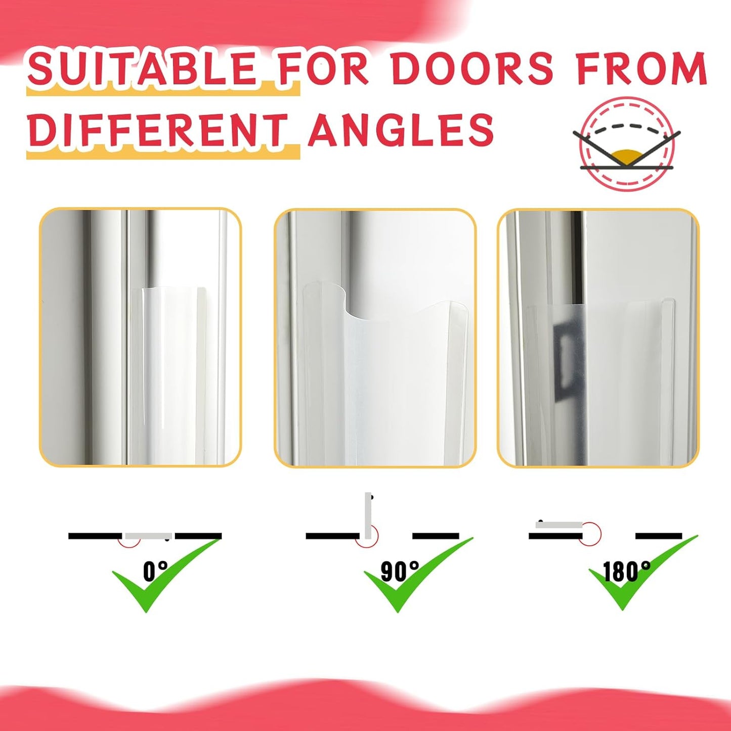6 Pcs Door Pinch Guard Baby Proofing Jam Shield Door Finger Pinch Guard 47.2 x 7 Inch Hinge Cover Protectors for 90 and 180 Degree Gates Kids Pets Safety