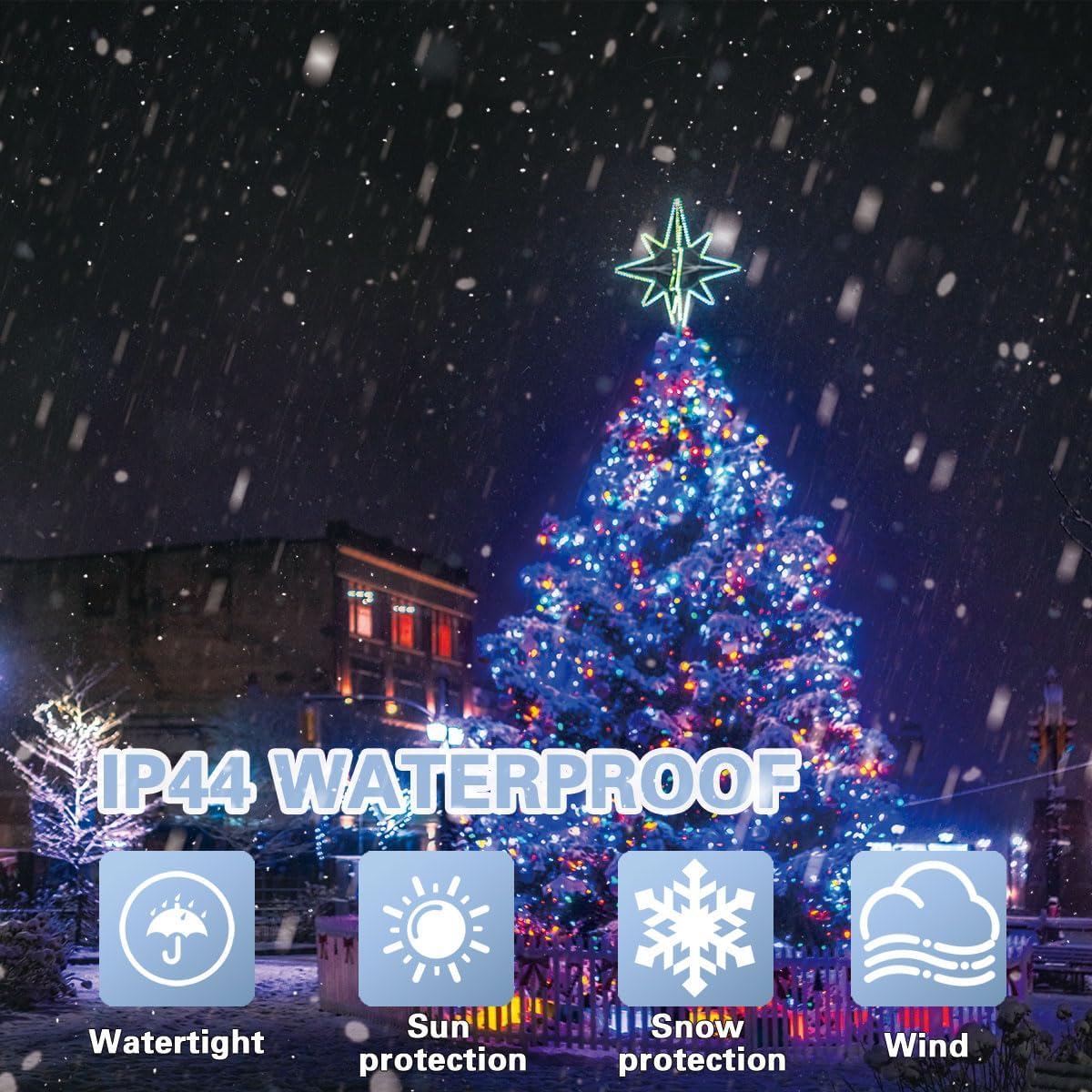 66ft Christmas Decorative Mini Lights, 200 LED Transparent Wire Fairy Starry String Lights Plug in, 12 Lighting Modes for Outdoor Xmas Tree Wedding Party Decoration (White and Multicolor)