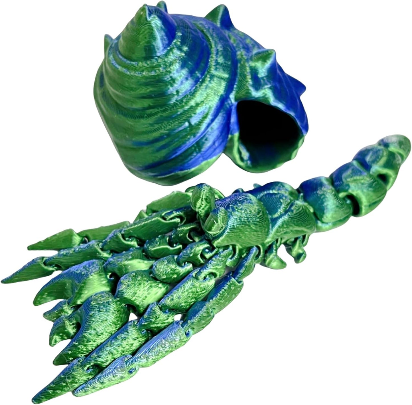 3D Printed Hermit Crab, Hinged Color Tabletop Toy, Fidget Toy Adult, Deep Sea Creature Model Toy, Home Office Decoration