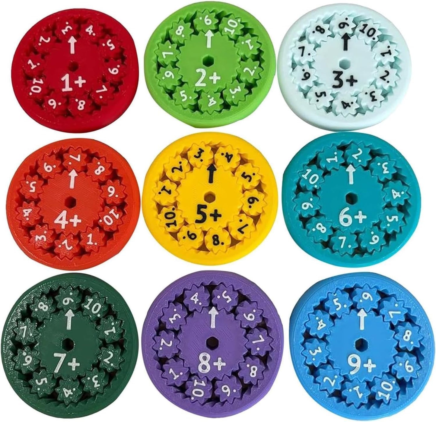 9Pcs Math Fidget Spinner, Math Fact Fidget Spinners,Fidget Spinners Gmaes MathFidget Toys Kids，Fun Early Education Math Fidget Spinners Gmaes(Addition&Subtraction)
