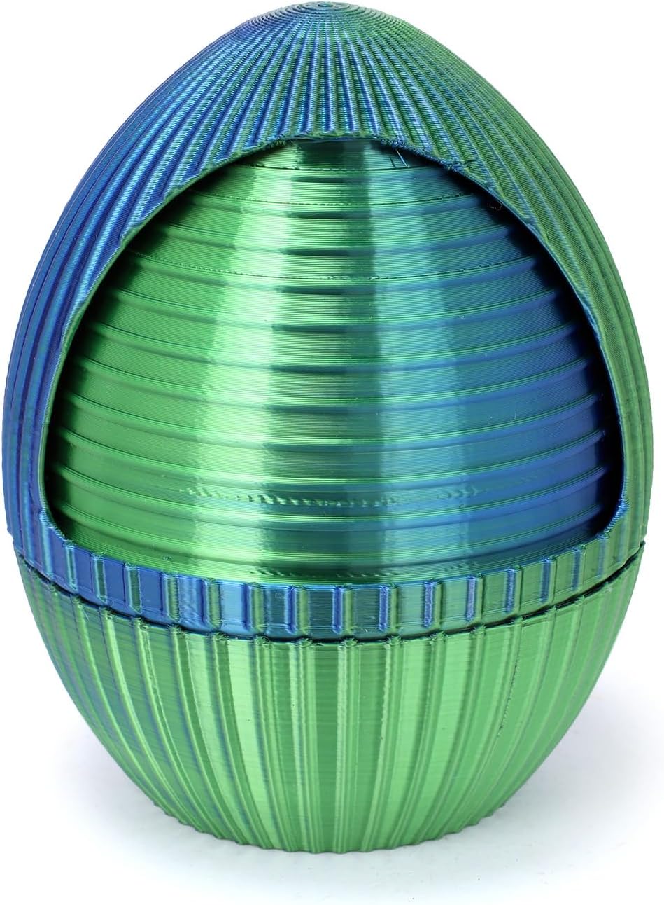 3D Printed Snake Egg, 3D Printed Fidget Animals,3D Crystal Snake Flexible Joints Home Decor Executive Desk Toys,Home Office Decor Executive Desk Toys for Autism/ADHD (Blue+Egg)