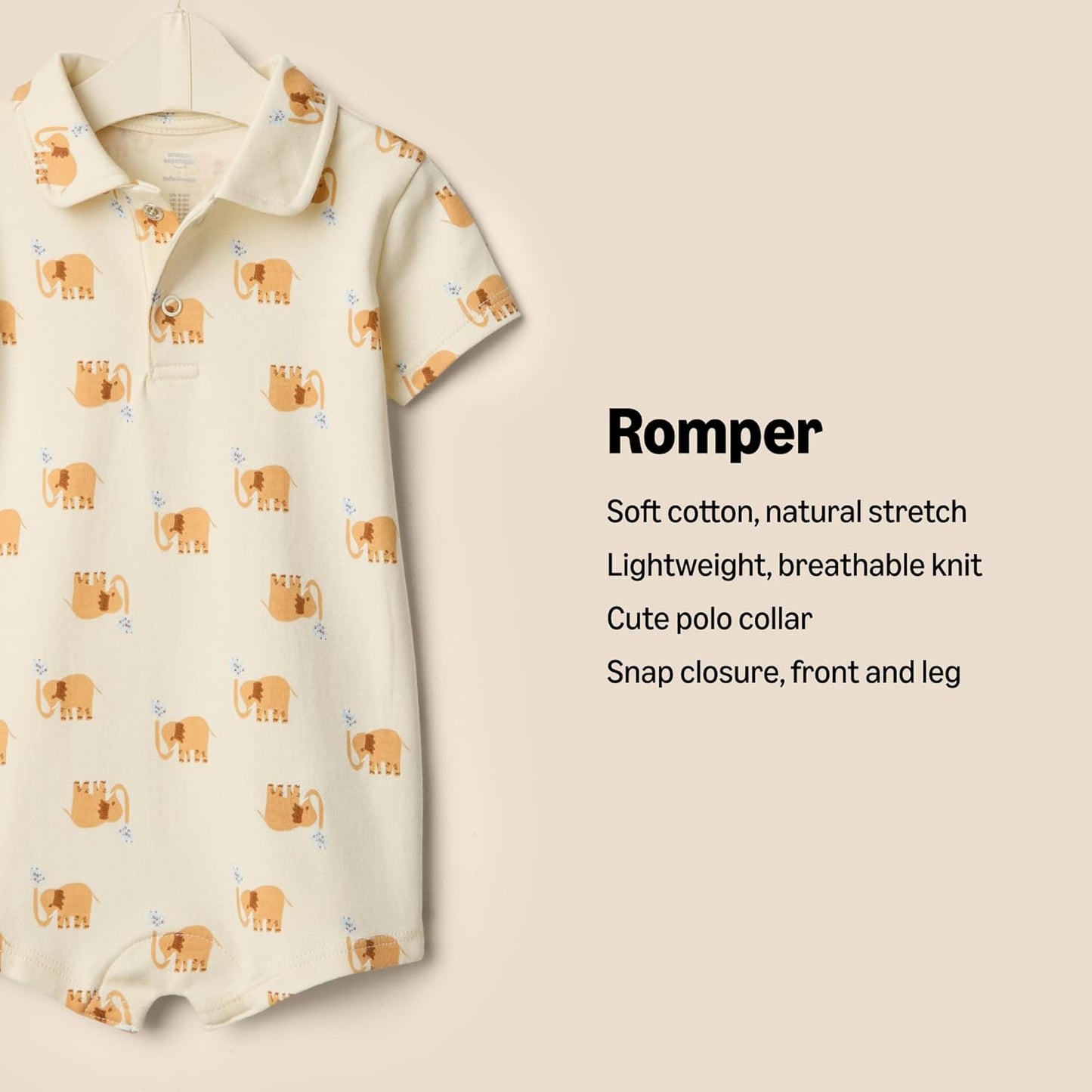 Amazon Essentials baby-boys Short Sleeve Romper
