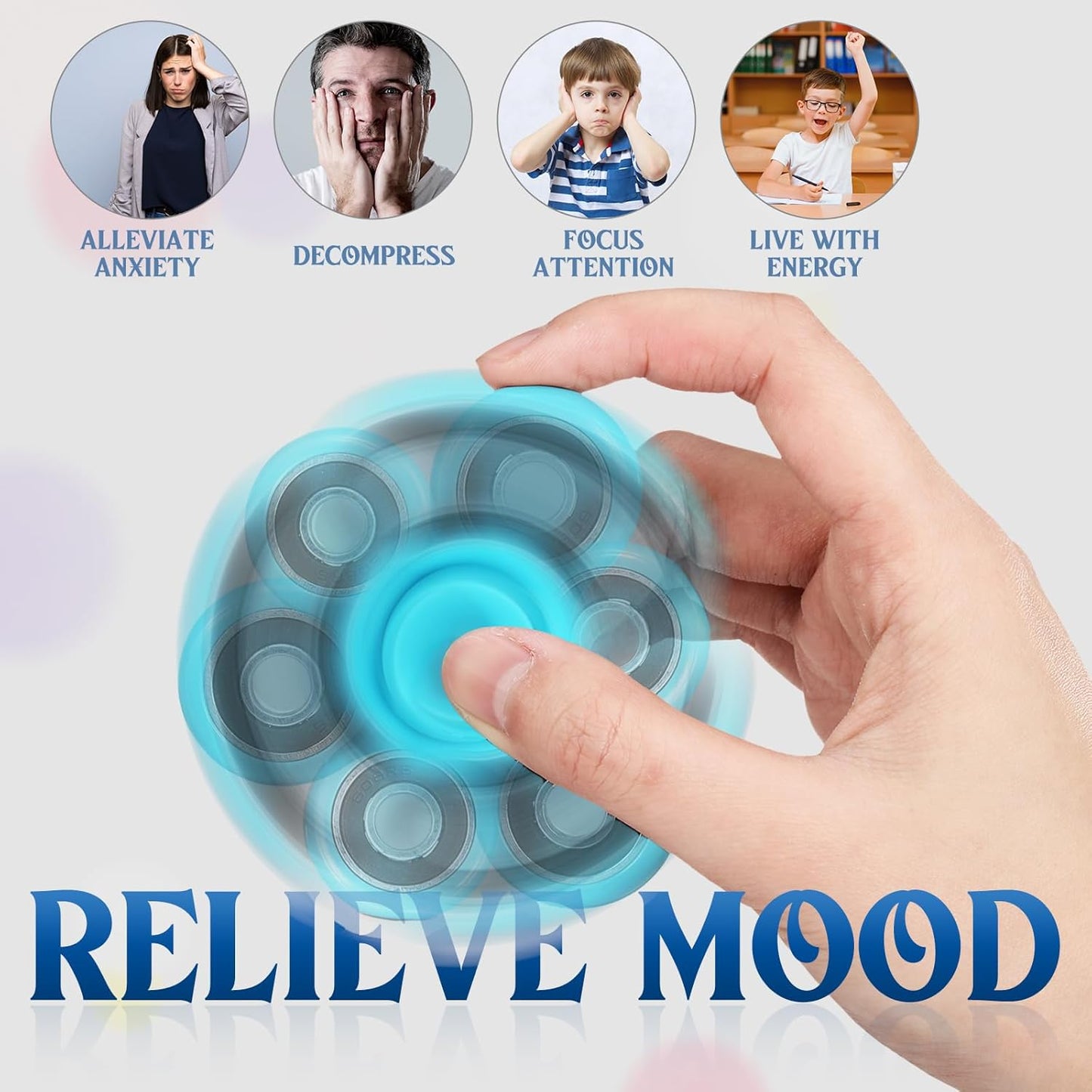 48 Pcs Fidget Spinner Toy Hand Fidget Spinner Bulk Sensory Fidget Toy Adults Fidget Spinners for Adults Kids Party Favors Classroom Prizes Gift Bag Fillers Fidget Relief Toys, 6 Colors