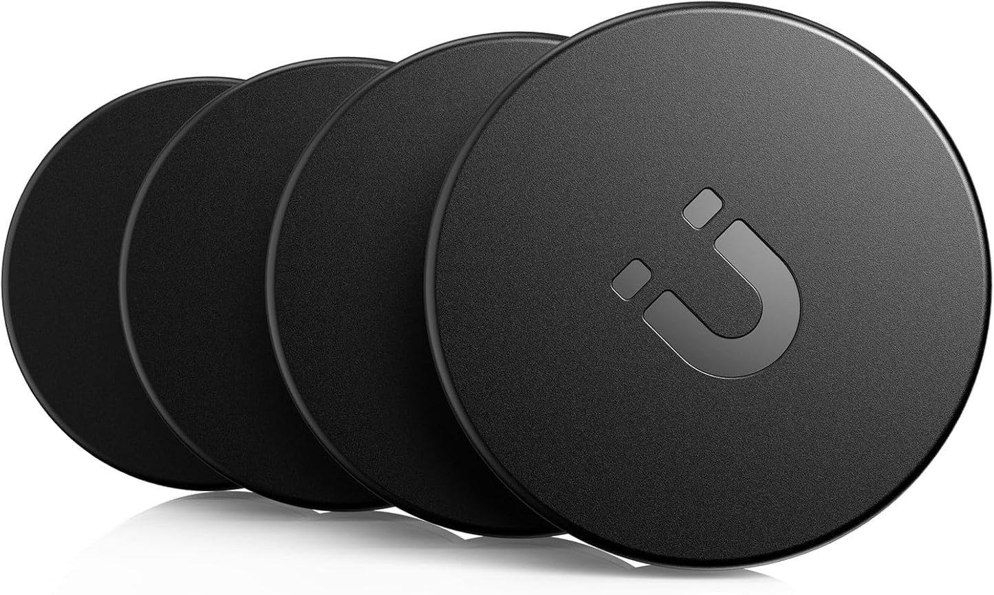 4 Pack Ultra Magnetic Holder for Air Tag | Waterproof | Shatterproof | Minimalist Design | Compatible with Apple Air Tag, Extra 3M Tape for Optional Mounting, for Air Tag Magnetic Case for Car -Black