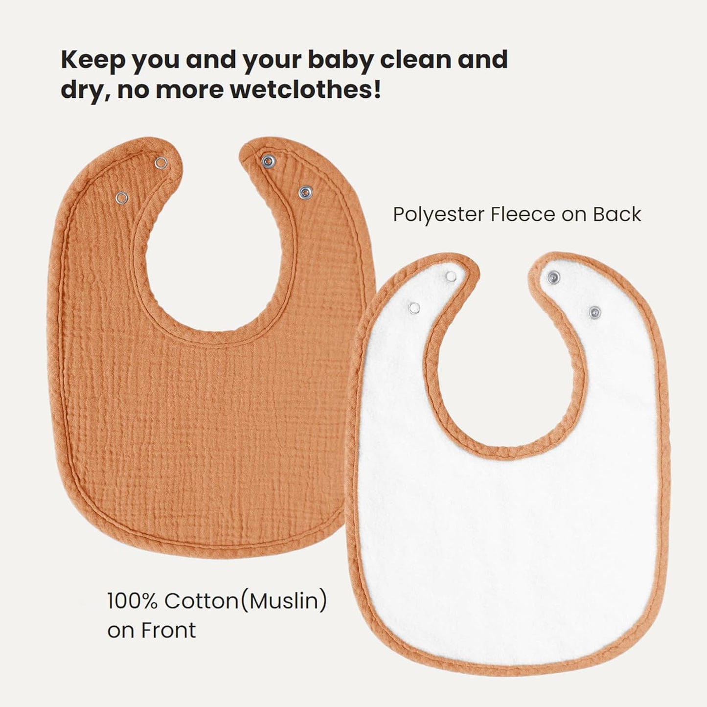 AMAWMW Muslin Baby Bibs for Unisex Boys Girls 6Pack Baby Bandana Drool Bibs Adjustable Newborn Bib for Drooling & Teething