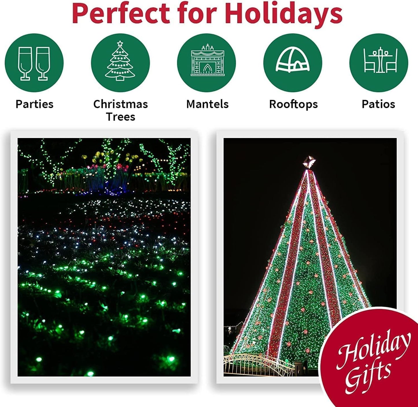 33ft Christmas Decorative St. Patrick's Day Mini String Lights, 100 LED Transparent Wire Fairy Starry String Lights Plug in, 11 Lighting Modes for Indoor Outdoor Xmas Tree (Green)