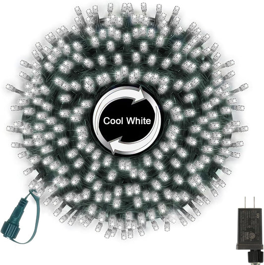 33ft Christmas Decorative Mini Lights, 100 LED Green Wire Fairy Starry String Lights Plug in, 11 Lighting Modes, for Indoor Outdoor Xmas Tree Wedding Party Decoration (White)