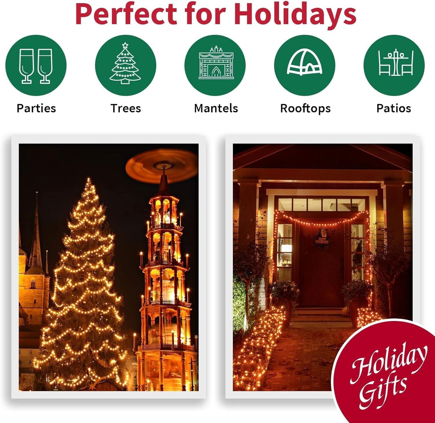 33ft Halloween Decorative Mini Lights, 100 LED Transparent Wire Fairy Starry String Lights Plug in, 11Lighting Modes, for Halloween Decoration Outdoor Xmas Tree Party Decoration (Orange)