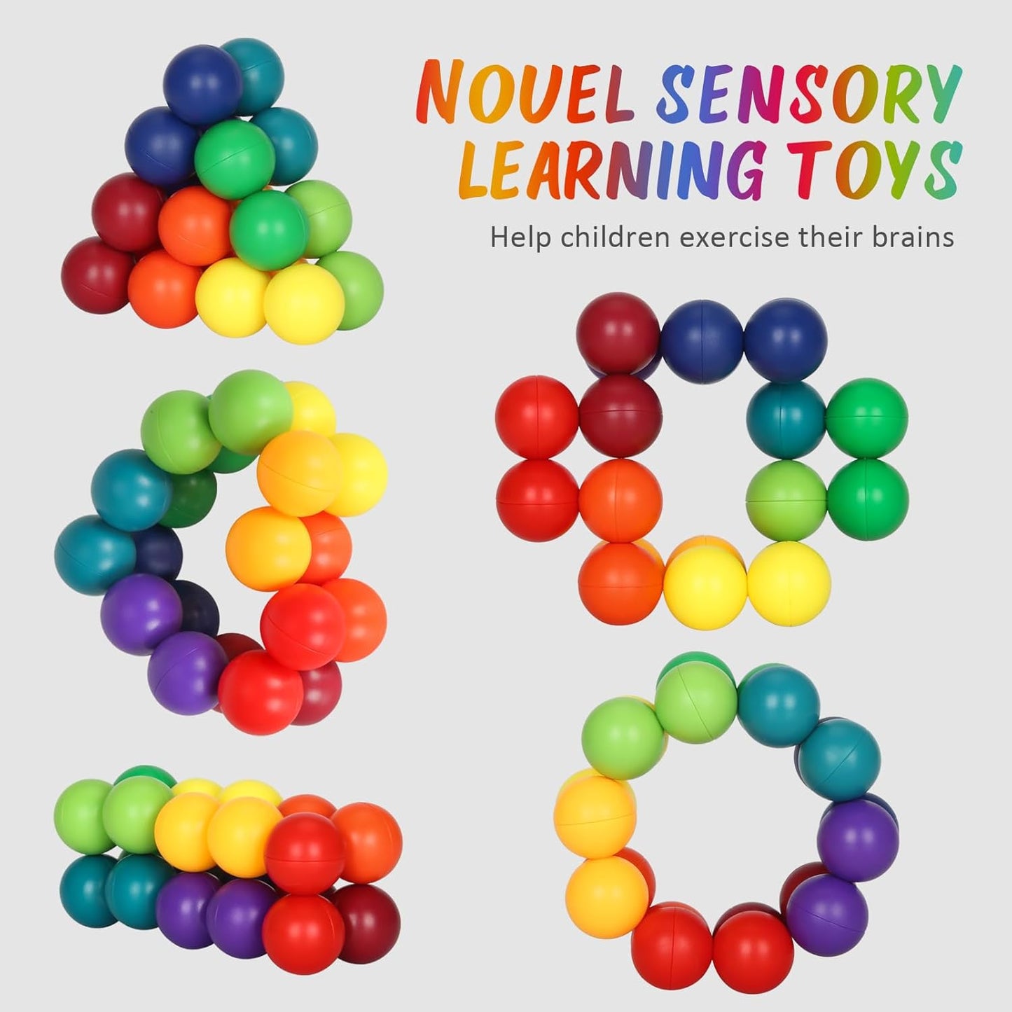 2PCS, Autistic Calm Down Fidget Sensory Ball Toys Small Cool Autism Stress Relief Anxiety Toys Calming Corner Item Gift for Boy Girl 3-12 Year Old Age