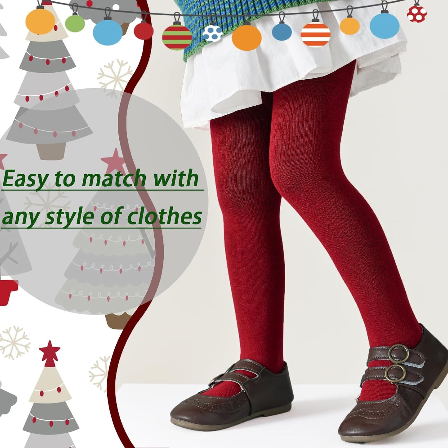 Mini angel Baby Tights Non Slip Baby Girl Tights Plain/Shoe-Look Leggings Seamless Pantyhose Warm Cotton Leggings Non-Skid