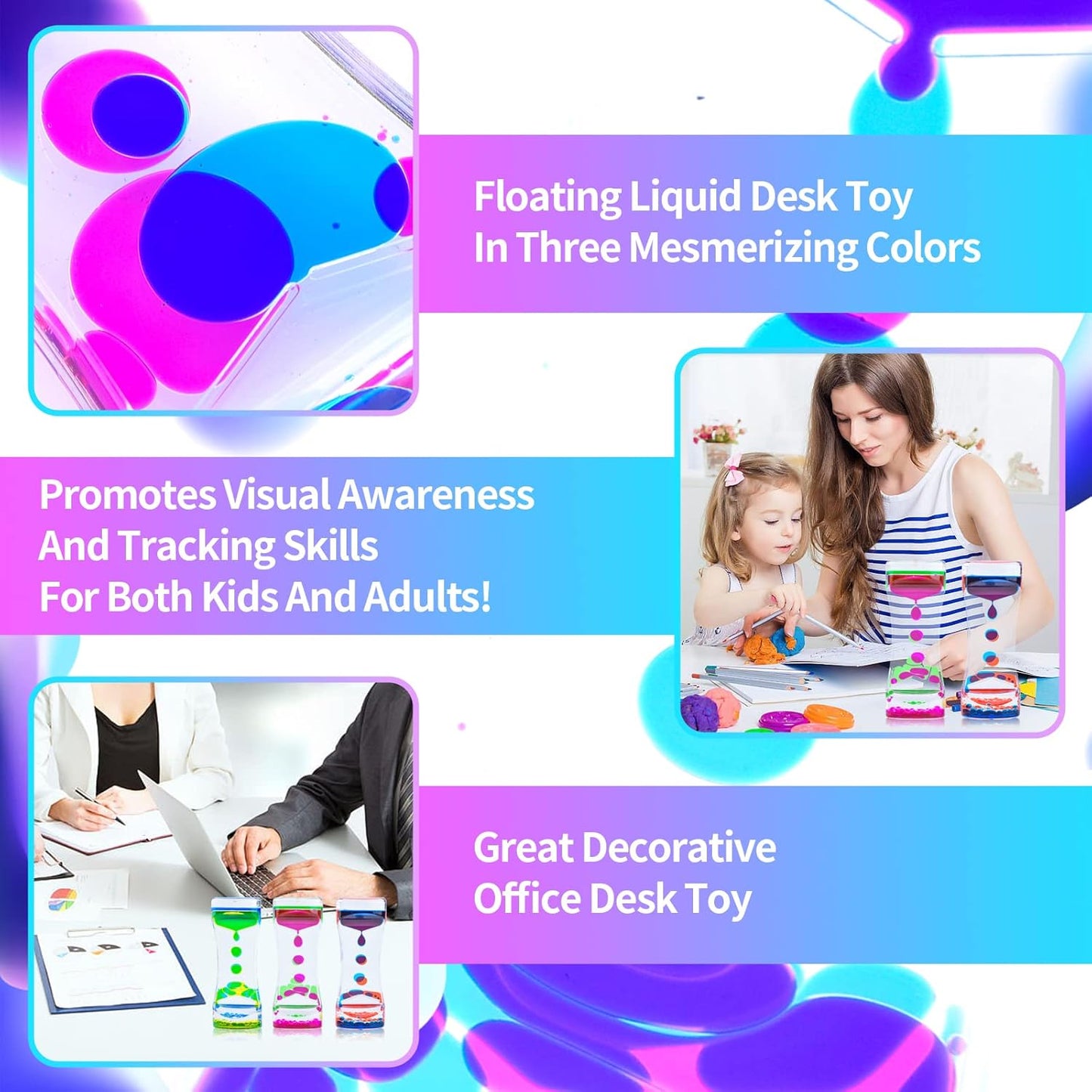 10Pack Liquid Motion Bubbler for Sensory Play Mini Baby Fidget Toys, Easter Basket Stuffers for Toddler, Calming Desk Toys,Small Coolest Stocking Stuffers for Kids