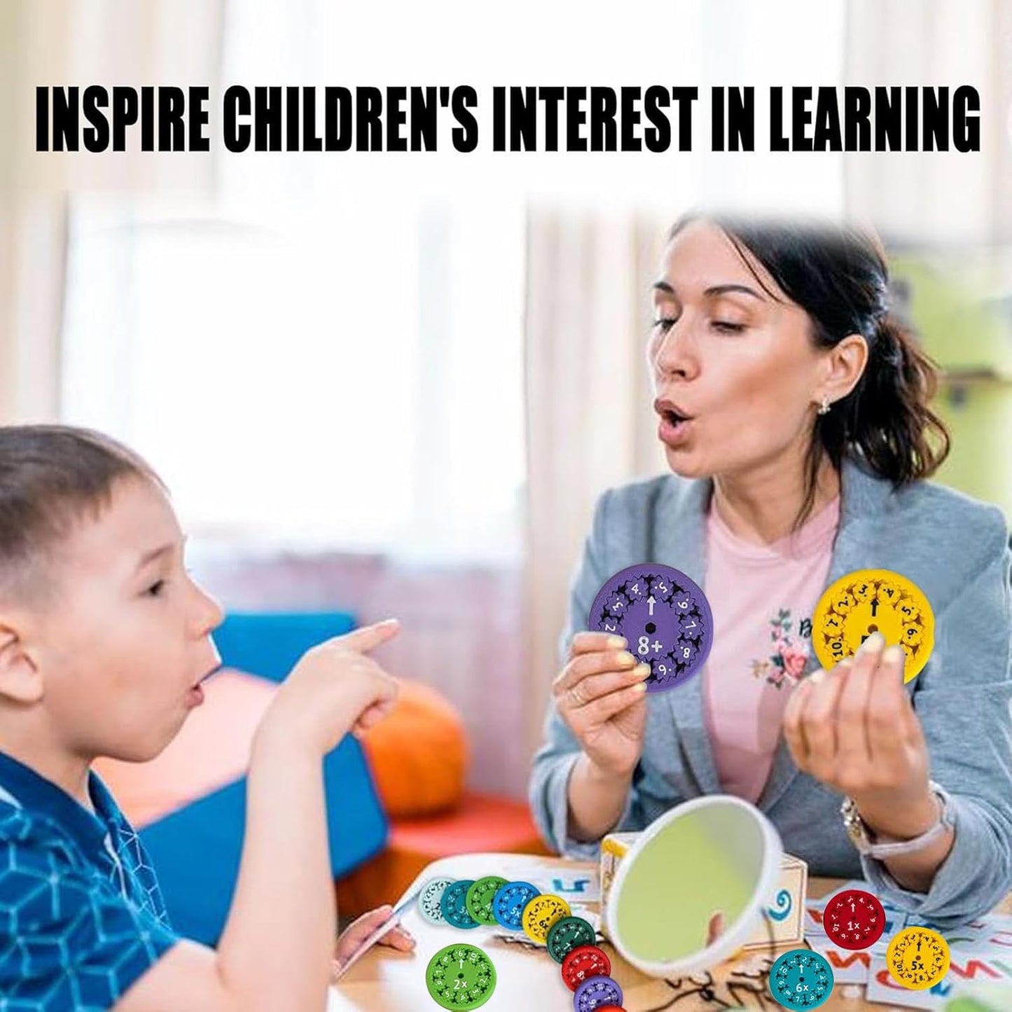 18pcs Math Fidget Spinners, Round Math Fact Fidget Spinner Toy, Number Fidget Spinner, Math Learning & Education Fidget Game for Kids Birthday Christmas New Year Gifts