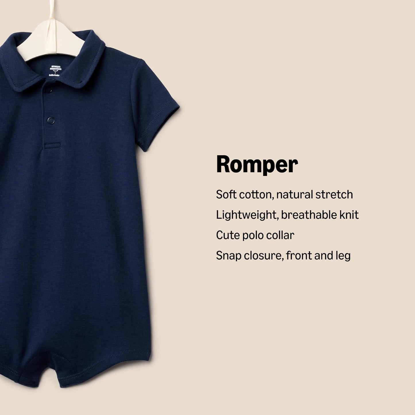 Amazon Essentials baby-boys Short Sleeve Romper