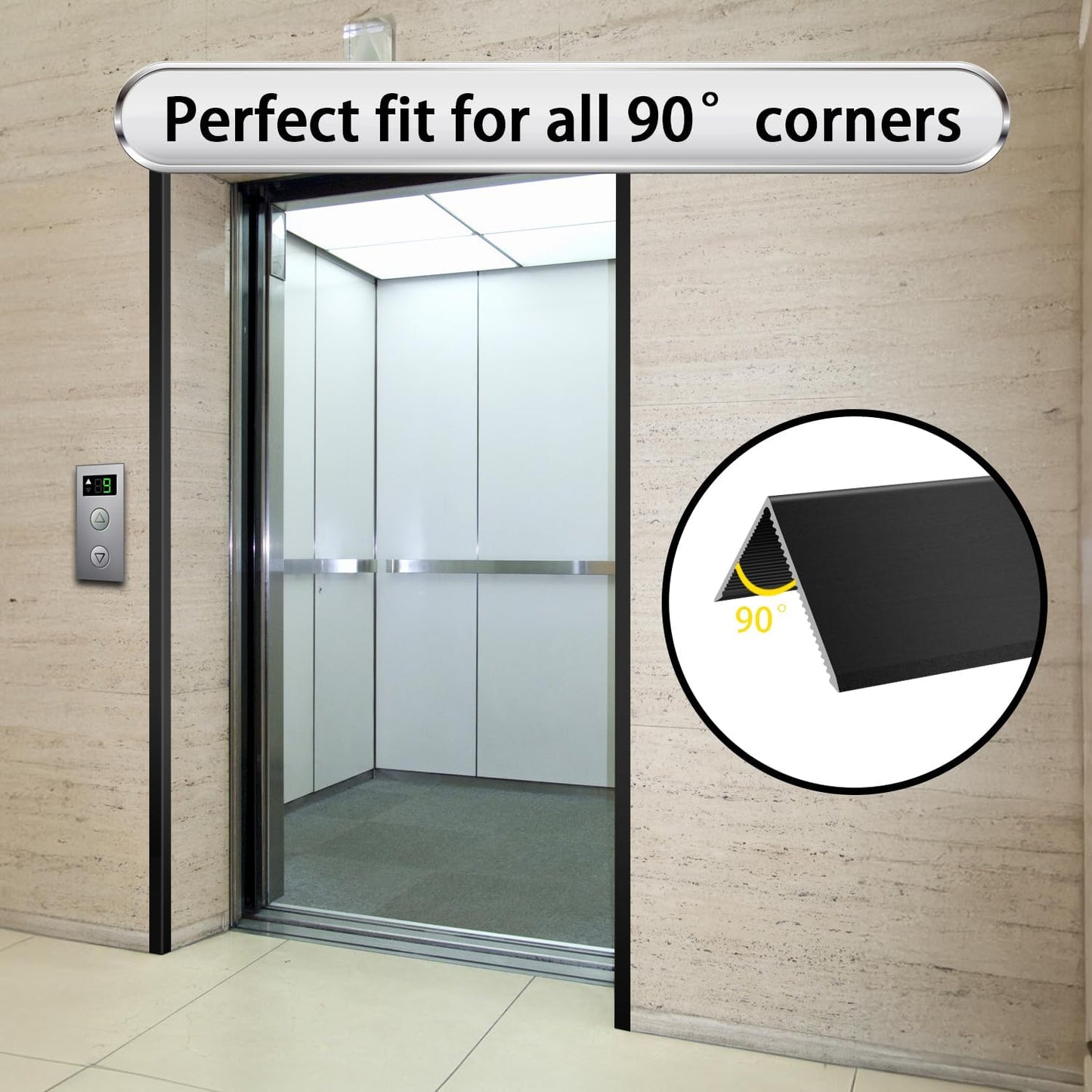 Aluminum Alloy Metal Corner Protector 10PCS Wall Corner Protector 1.6x1.6x48 inches Corner Guards Decoration for Walls Black Color Pack of 10 Corner Guards 19Ga Thickness