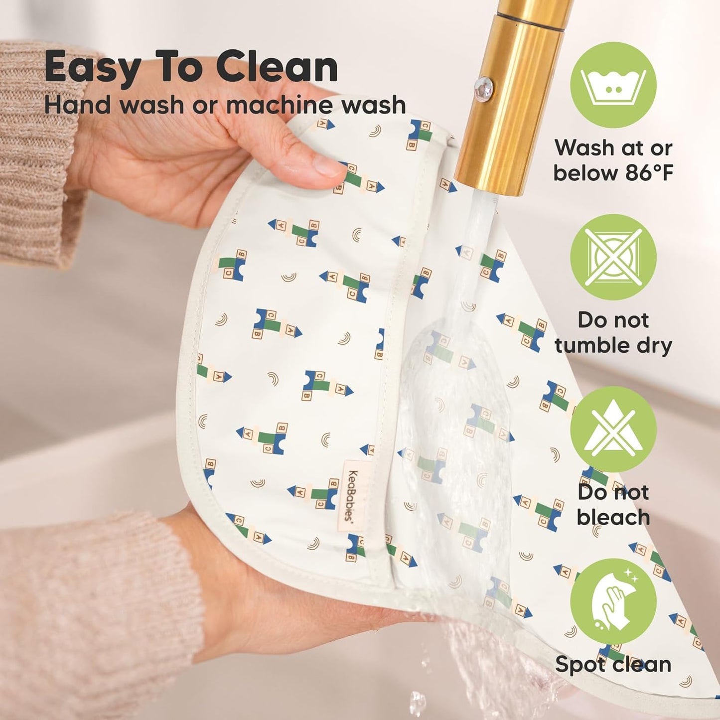 3-Pack Waterproof Baby Bibs for Eating - Lightweight Toddler Feeding Bibs with Large Food Catcher, Mess Proof, Food-Grade Baby Eating Essentials, Easy to Put On & Clean (Toy Land)