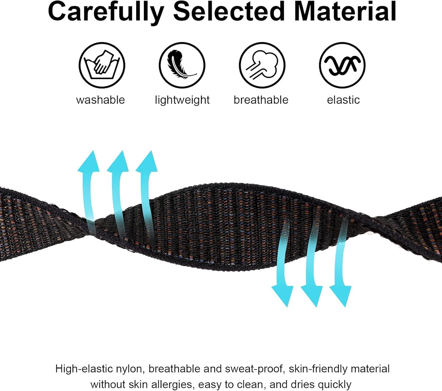 AirTag Bracelet for Kids, Apple Air Tag Protective Cover with Nylon Wristband, Anti Lost GPS Trackers Case Cover Elastic Watch Band for Toddlers Girls Boys Elders (Black)