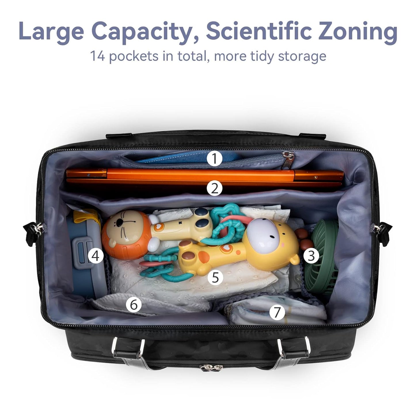 4 in 1 Convertible Daddy Bag Backpack, Camo Black Diaper Backpack for Dad and Mom, Father's Bag for Hospital with DADDY BAG Imprint, Baby Care Diaper Backpack & Tote with 14 Pockets