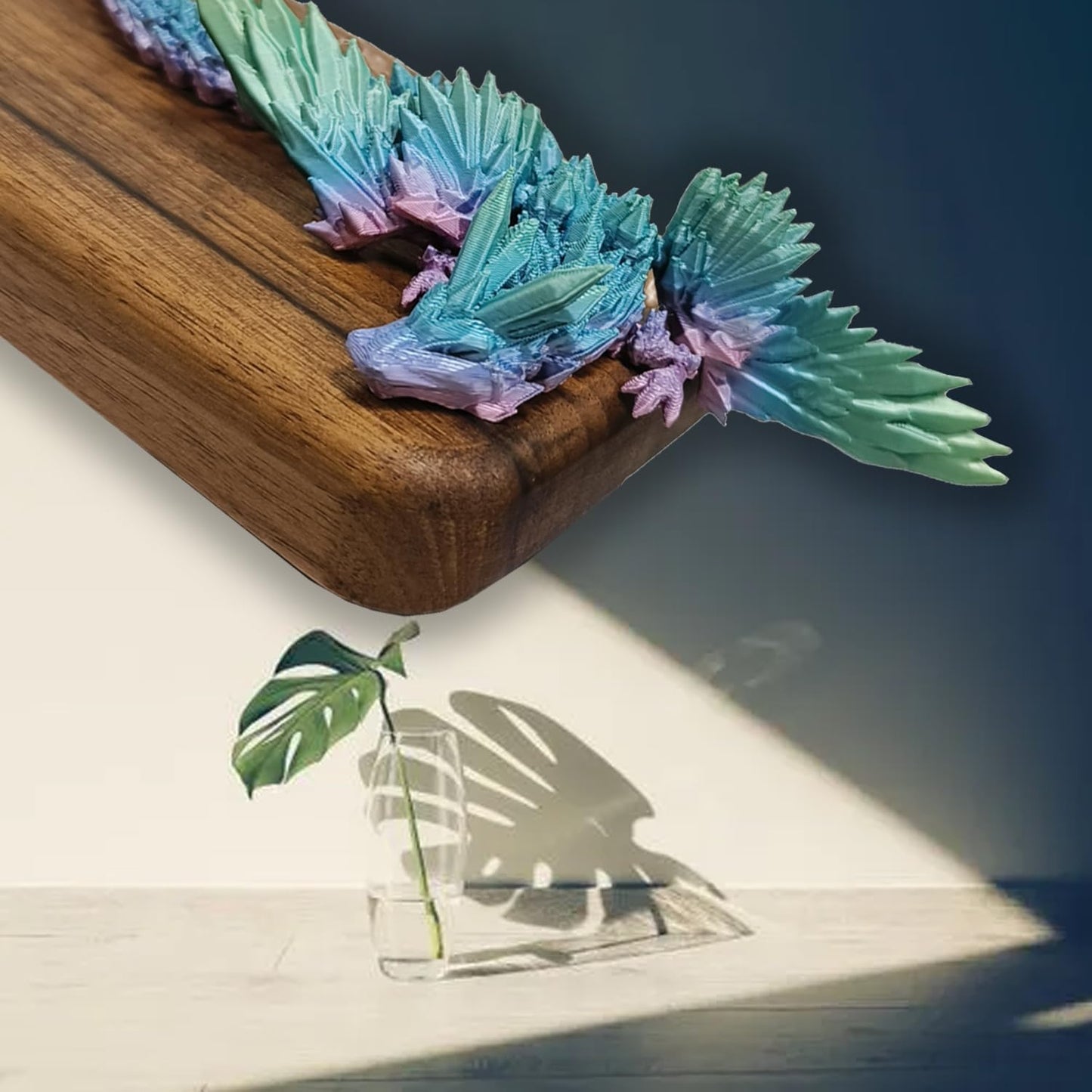 3D Printed Dragon Eggs with Dragon Inside Fidget Toys for Adults, 3D Printed Articulated Dragon, Home Office Decor Executive Desk Toys Posable Flexible Crystal Dragon Toy(Rainbow)