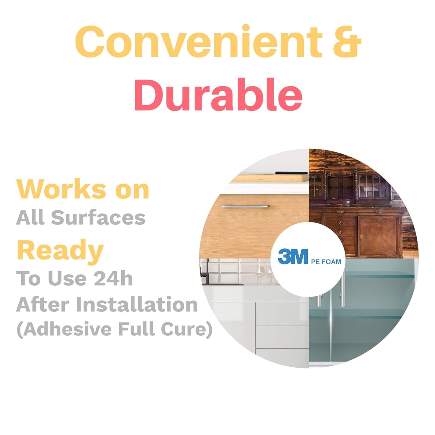 Inaya Cabinet Locks Baby Proofing - Child Proof Drawer Locks - Child Safety Cabinet Latches with 3M Adhesive Easy Installation - No Drilling or Extra Screws (8 Pack)