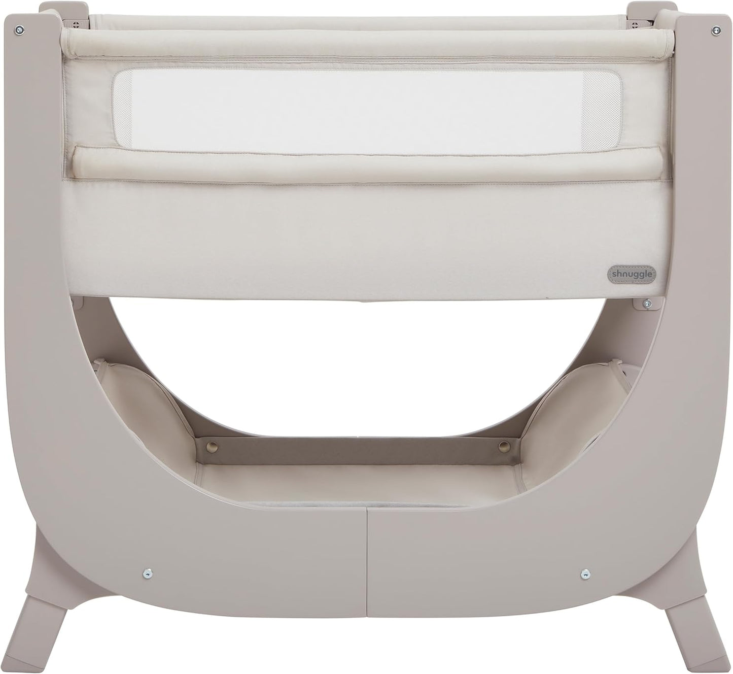 Air Lite Bedside Infant Crib | Breathable Mesh Sides, Drop-Down Panel, Reflux Incline, Adjustable Height, Compact Co-Sleeper Crib with Mattress - Taupe
