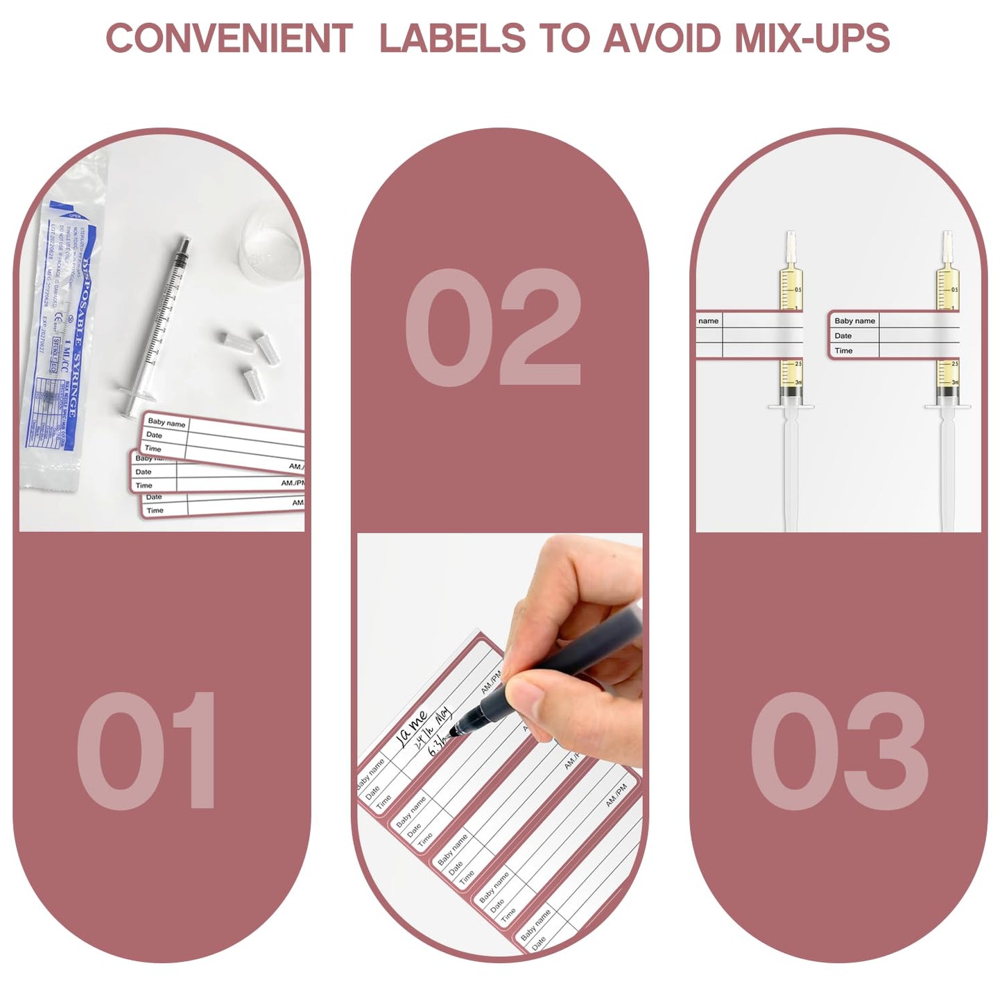 60 Sets 5Ml Colostrum Collector Kit Include 60 5ml No Needle Sterile Syringes with Cap, 4 Measuring Cup, 6 Zip-lock Storage Bags, 60 Labels for Breast Milk Collector