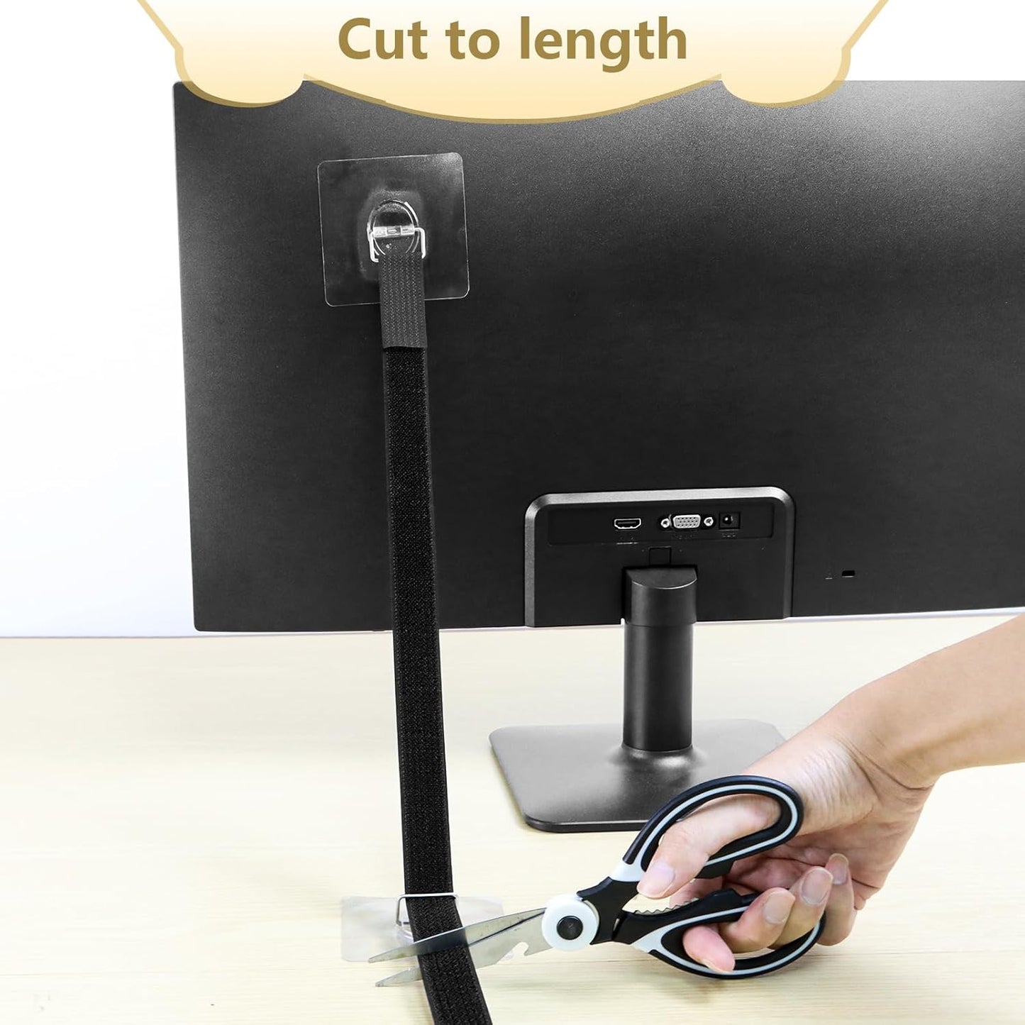 10 Pack Cut to Length TV Safety Straps for Flat Screen, No-Drill Adjustable Anti-Tip Earthquake Straps for TV and Furniture，Including 1in*32ft Hook and Loop Straps with 20 Adhesive Anchors